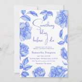 Floral Watercolor Something Blue Bridal Shower Kaart (Voorkant)