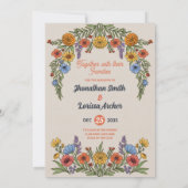 Floral Watercolor Wildflower Wedding Invitation Kaart (Achterkant)
