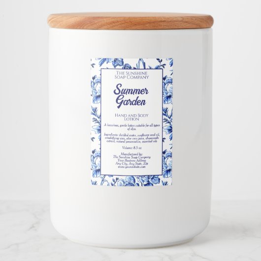 Floral waterdicht flesetiket voedselcontainer etiket (Voorkant)