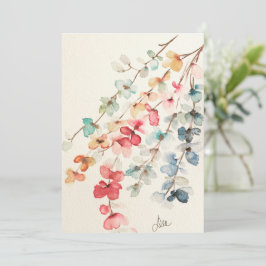 Floral Waterfall Flat Sympathokaart Bedankkaart