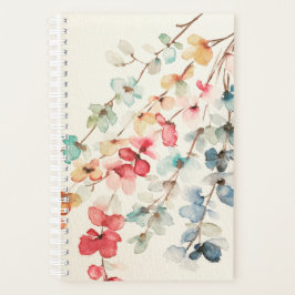 Floral Waterfall Spiral Planner
