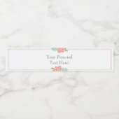 Floral Waterflesetiket Baby shower Koraal & Blauwg Waterfles Etiket (Enkel label)