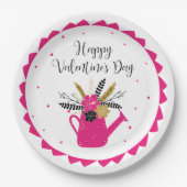 Floral Watering kan Valentijn ID735 Papieren Bordje (Voorkant)
