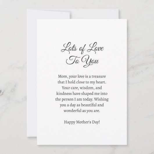 Floral Waterkleurige Moederdag Kaart (Achterkant)