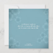 Floral Watermark Slate Blue Baptism Invitations Kaart (Achterkant)