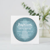 Floral Watermark Slate Blue Baptism Invitations Kaart (Staand voorkant)