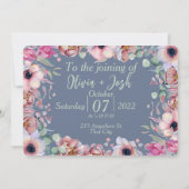 Floral Waterverf aangepaste bruiloft Kaart (Achterkant)