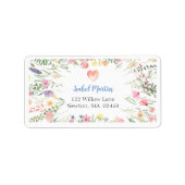 Floral Waterverf ABC Alphabet Baby shower Adres Etiket (Voorkant)
