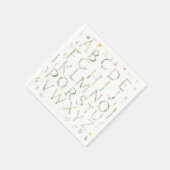 Floral Waterverf alfabet papier servet (Hoek)