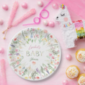 Floral Waterverf Alphabet ABC Baby shower Papieren Bordje (Feest)