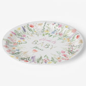 Floral Waterverf Alphabet ABC Baby shower Papieren Bordje (Gekanteld)