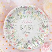 Floral Waterverf Alphabet ABC Baby shower Papieren Bordje