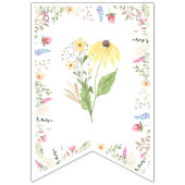 Floral Waterverf Alphabet ABC Baby shower Vlaggetjes (Tweede vlag)