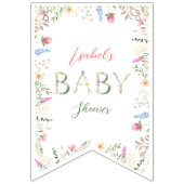 Floral Waterverf Alphabet ABC Baby shower Vlaggetjes (Eerste vlag)