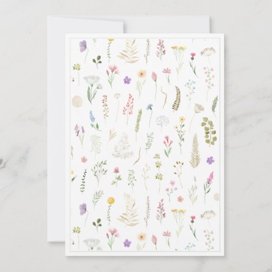 Floral Waterverf Alphabet ABC Verjaardag Kaart (Achterkant)