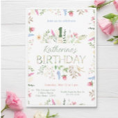 Floral Waterverf Alphabet ABC Verjaardag Kaart