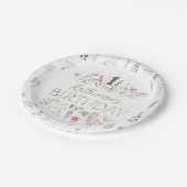 Floral Waterverf Alphabet ABC Verjaardag Papieren Bordje (Gekanteld)