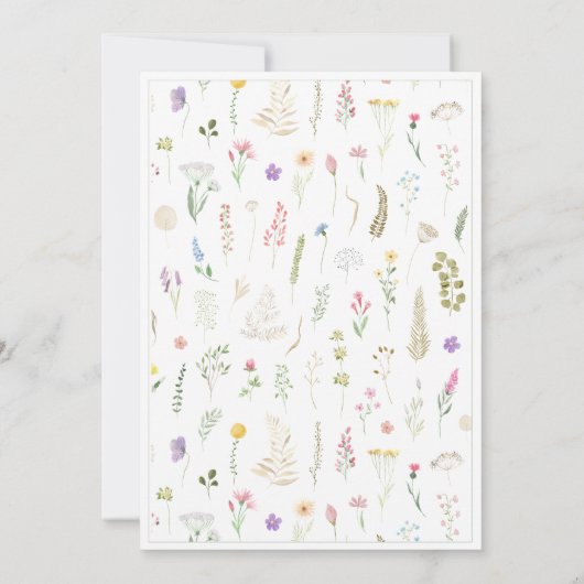 Floral Waterverf Alphabet ABC Verjaardagsuitnodigi Kaart (Achterkant)