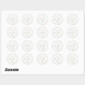 Floral Waterverf Alphabet Baby shower Ronde Sticker (Vel)