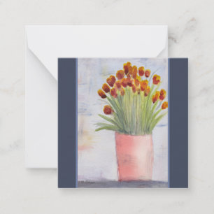 Floral Waterverf Art Notitiekaartje