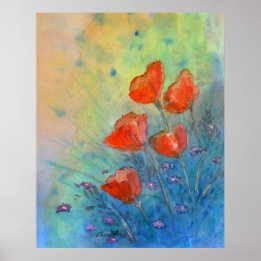 Floral Waterverf Art Print