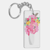 Floral Waterverf Art Sleutelhanger (Voorkant Links)