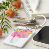 Floral Waterverf Art Sleutelhanger (Voorkant Rechts)