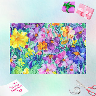 Floral Waterverf Artistic Decoupage waardig Tissuepapier