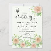  Floral Waterverf Aster Flowers Wedding Kaart (Voorkant)