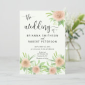  Floral Waterverf Aster Flowers Wedding Kaart (Staand voorkant)