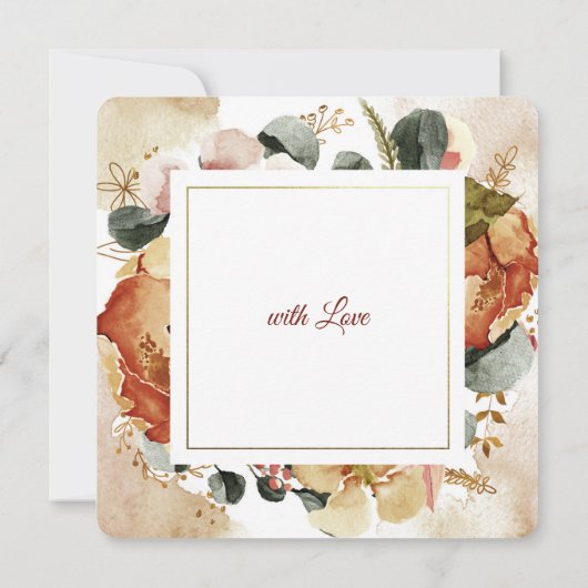 Floral Waterverf Autum Funeral Hartelijk dank Kaart (Achterkant)