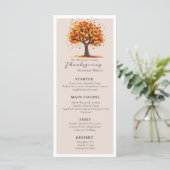 Floral Waterverf Autumn Tree Thanksgiving Menu (Staand voorkant)