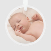 Floral Waterverf Baby Giraffe kerstfoto Ornament (achterkant)