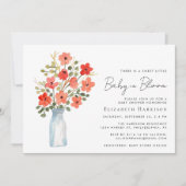 Floral Waterverf Baby in Baby shower Bloom Kaart (Voorkant)