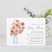 Floral Waterverf Baby in Baby shower Bloom Kaart (Staand voorkant)