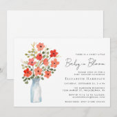 Floral Waterverf Baby in Baby shower Bloom Kaart (Voorkant / Achterkant)