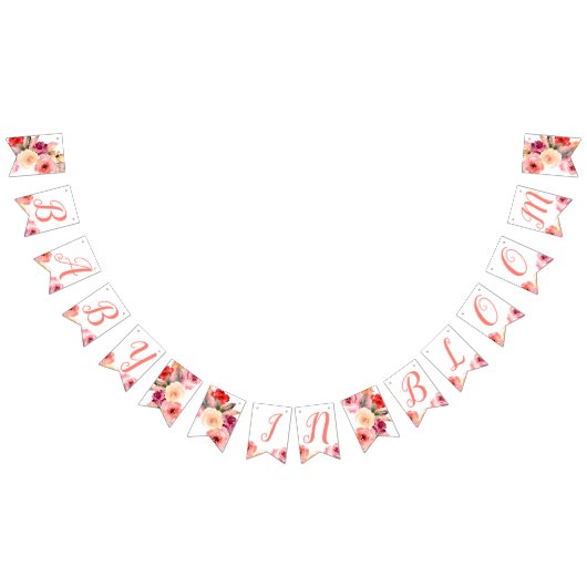 Floral Waterverf Baby in Baby shower Bloom Vlaggetjes (Alle)