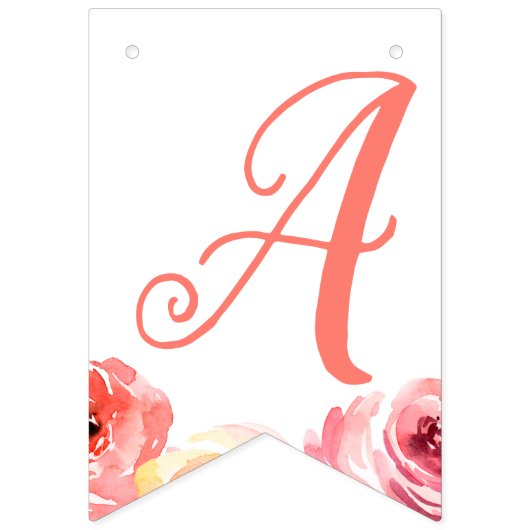 Floral Waterverf Baby in Baby shower Bloom Vlaggetjes (Derde vlag)