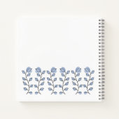 Floral Waterverf Baby shower (blauw) Notitieboek (Achterkant)