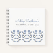 Floral Waterverf Baby shower (blauw) Notitieboek (Voorkant)