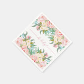 Floral Waterverf Baby shower Cocktail servet (Hoek)