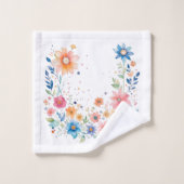 Floral-Waterverf Bad Handdoek (Wasdoekje)