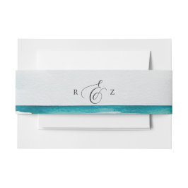 Floral Waterverf Beach Scene Summer Wedding Uitnodigingen Wikkel