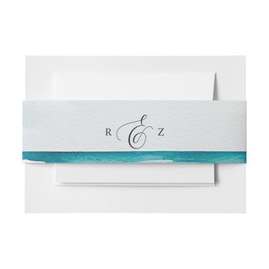 Floral Waterverf Beach Scene Summer Wedding Uitnodigingen Wikkel (Voorkant Voorbeeld)