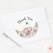 Floral Waterverf bedankt Ronde Sticker (Envelop)