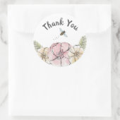 Floral Waterverf bedankt Ronde Sticker (Tas)