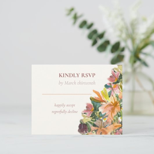Floral Waterverf behuizing Kaart (Staand voorkant)