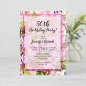 Floral Waterverf Birthday Party (Staand voorkant)