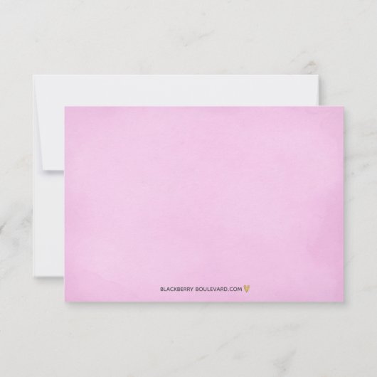 Floral waterverf Blauwgroen Flat Dank u kaart (Achterkant)