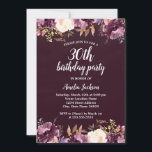 Floral Waterverf Bloom Paars 30th Birthday Party Kaart<br><div class="desc">Floral Birthday-uitnodigingen in de Little Bayleigh Store.</div>